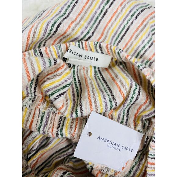 NEW Juniors Women's Abercrombie S Fitch multi-layer stripe halter TOP Boho Party - Picture 6 of 7